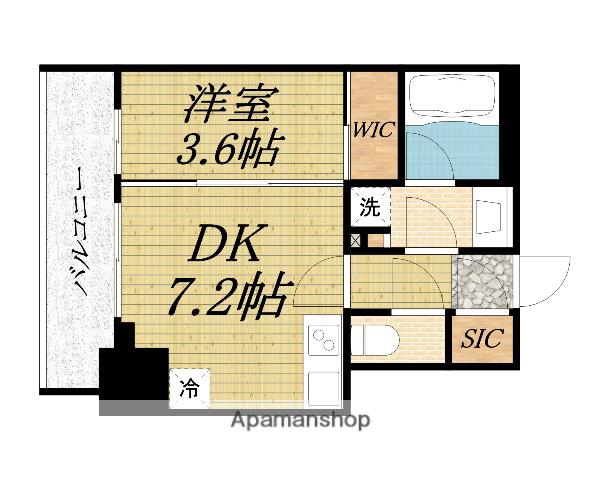 LEFONDPROGRES堺筋本町タワーレジデンスルフォンプロ(1DK/12階)の間取り写真