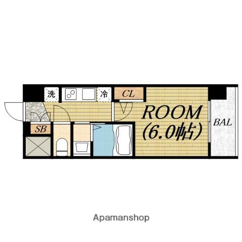 ザ・ウエストマークシティプレミアム(1K/14階)の間取り写真