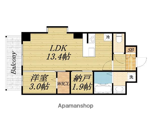 プレサンスNEO九条ディアシス(1SLDK/4階)の間取り写真