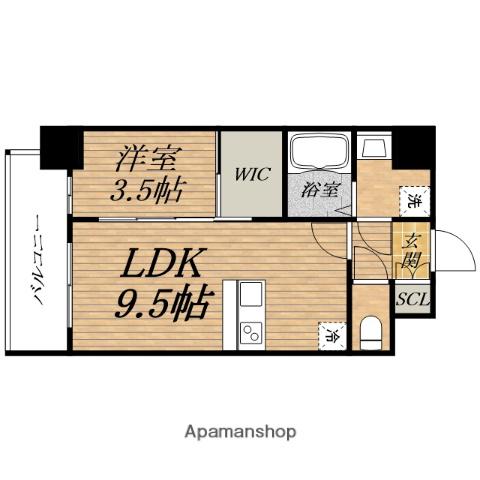 ADVANCE OSAKAJO BELLEZZA(1LDK/10階)の間取り写真