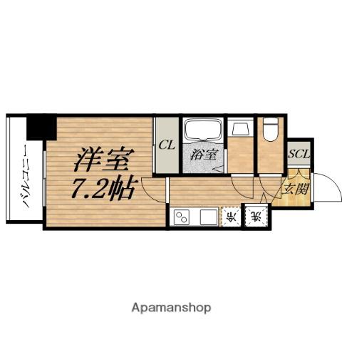 アドバンス大阪城ベレッツァ(1K/9階)の間取り写真