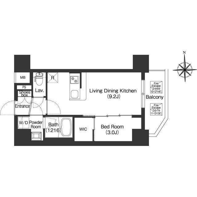 コンフォリア・リヴ新梅田(1LDK/10階)の間取り写真
