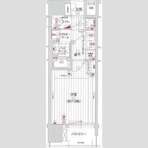 エグゼ難波南Ⅴ(1K/6階)の間取り写真