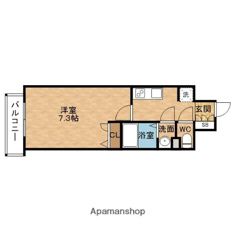 APRILE松屋町(1K/14階)の間取り写真