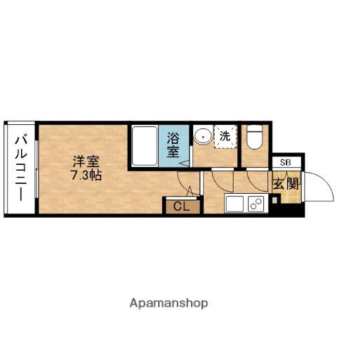 エスリードレジデンス大阪谷町THAMARKS(1K/10階)の間取り写真