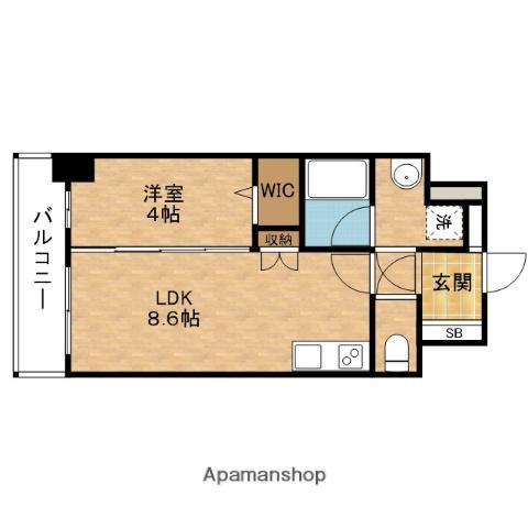 エスリードレジデンス大阪谷町THE・MARKS(1LDK/11階)の間取り写真