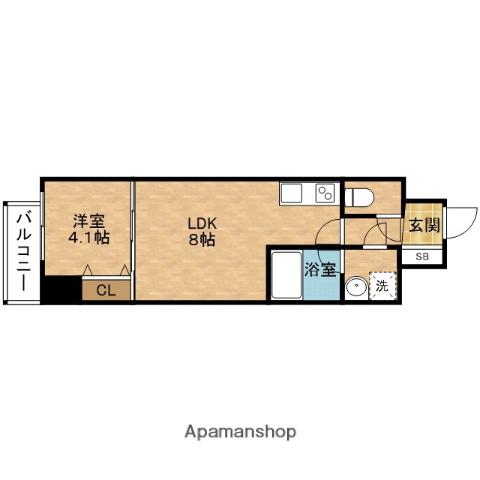 エスリードレジデンス大阪谷町THE・MARKS(1LDK/15階)の間取り写真