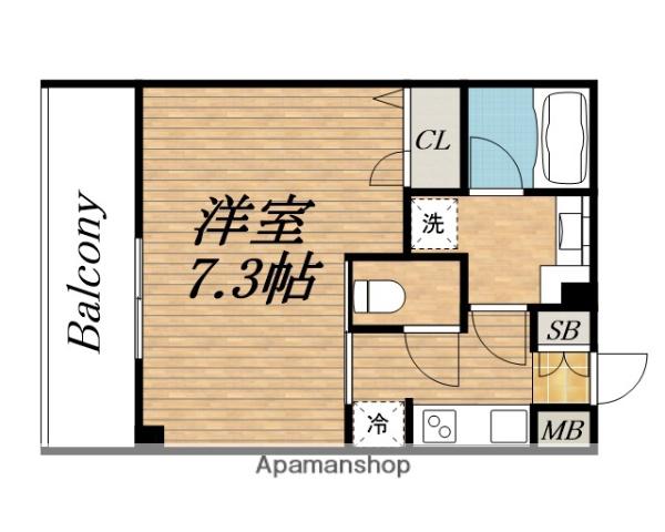 S-RESIDENCE AWAZABOUNCY(1K/14階)の間取り写真