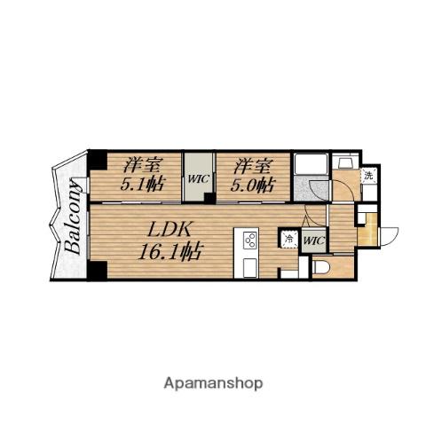 COMFORIA LIV 谷町4丁目(2LDK/10階)の間取り写真