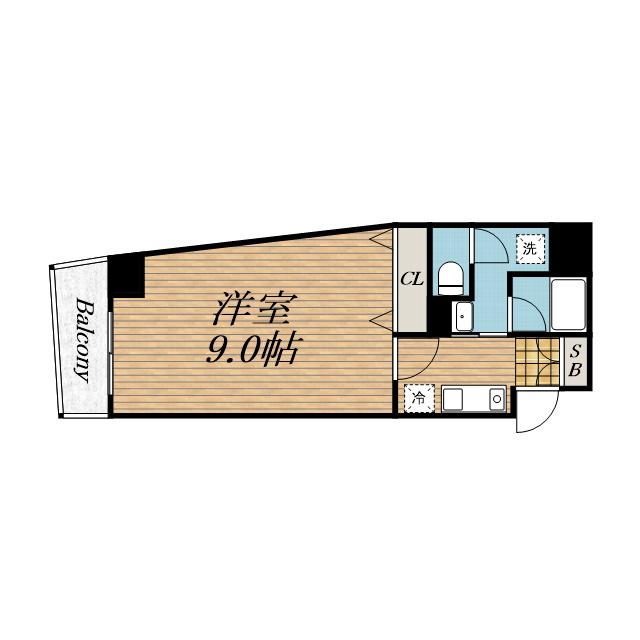 W.O.B HONMACHI-ウエスト(1K/2階)の間取り写真