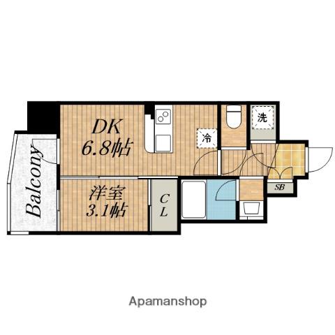 COMFORIA LIV大阪本町(1DK/3階)の間取り写真