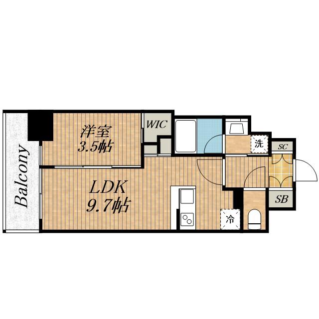 COMFORIA LIV北浜淡路町(1LDK/7階)の間取り写真