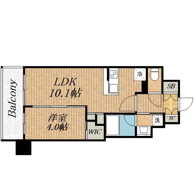 COMFORIA LIV北浜淡路町(1LDK/2階)の間取り写真
