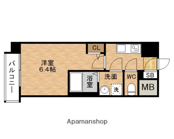ESLEAD ザ・イーストレジデンス大阪城(1K/9階)の間取り写真