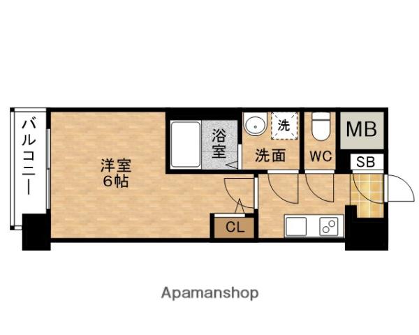 ESLEAD ザ・イーストレジデンス大阪城(1K/10階)の間取り写真