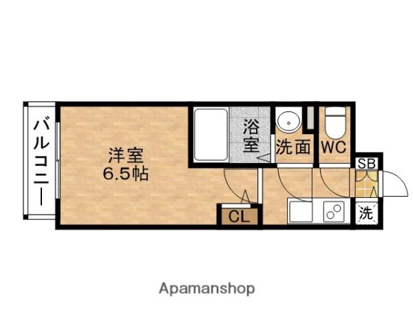 ESLEAD ザ・イーストレジデンス大阪城(1K/13階)の間取り写真