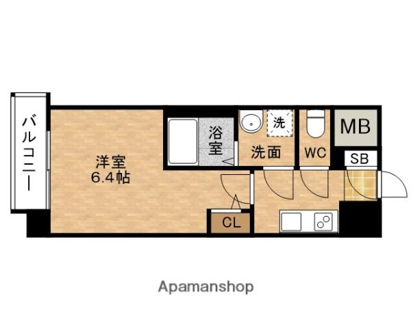 ESLEAD ザ・イーストレジデンス大阪城(1K/3階)の間取り写真