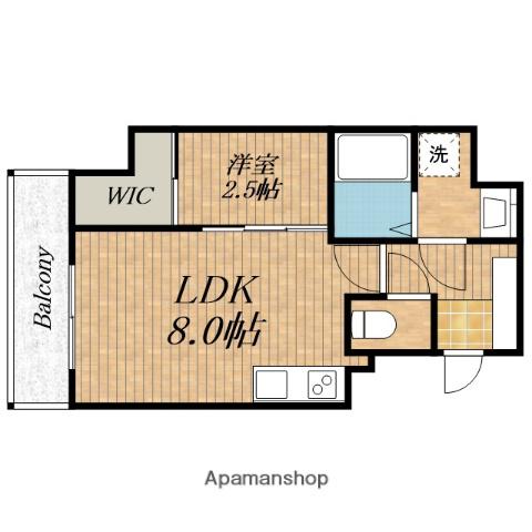 KRYSTAL FIMETH 2番館(1LDK/7階)の間取り写真