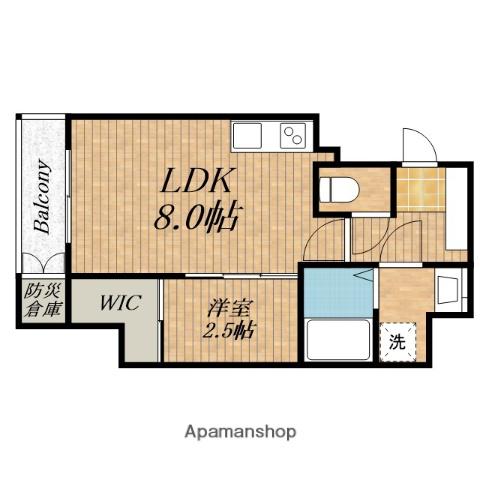 KRYSTAL FIMETH 2番館(1LDK/2階)の間取り写真