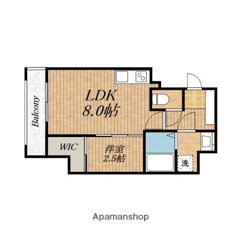 KRYSTAL FIMETH 2番館(1LDK/8階)の間取り写真