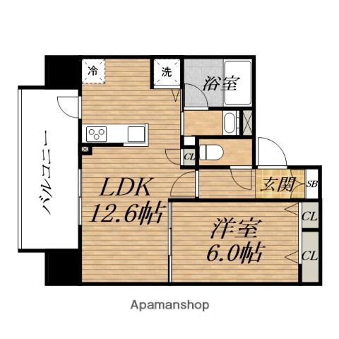 ブランシエスタ都島通(1LDK/3階)の間取り写真