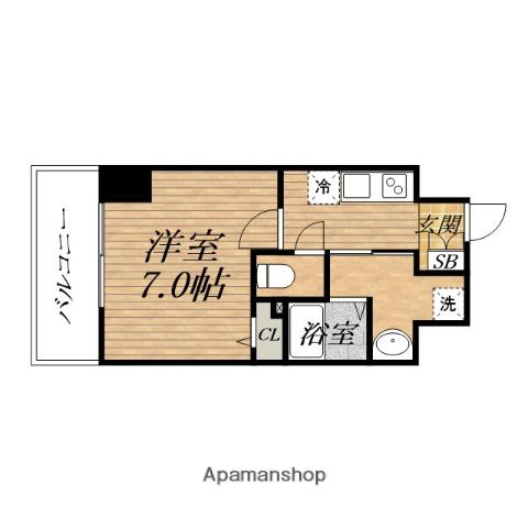 ブランシエスタ都島通(1K/12階)の間取り写真