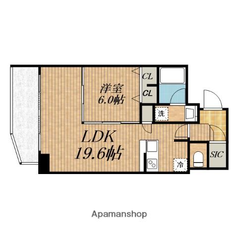 メトローサ 谷町六丁目サウス(1LDK/12階)の間取り写真