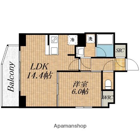 メトローサ 谷町六丁目サウス(1LDK/14階)の間取り写真