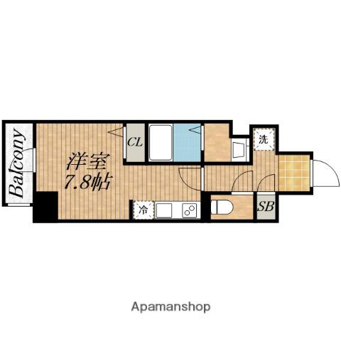メトローサ 谷町六丁目サウス(ワンルーム/10階)の間取り写真
