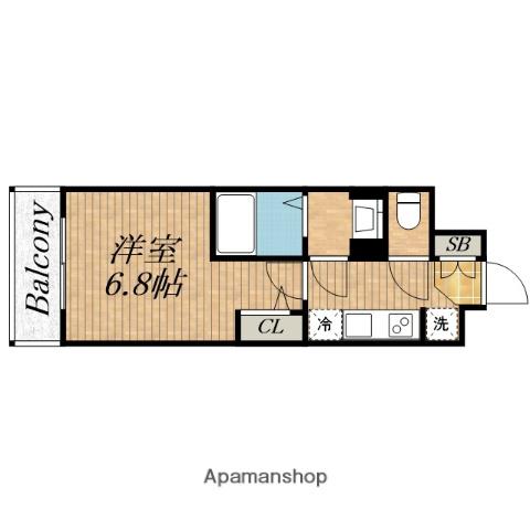 メトローサ 谷町六丁目サウス(1K/10階)の間取り写真