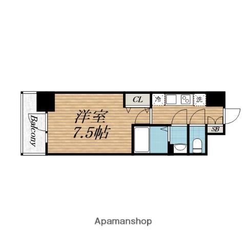 ソルテラスOSAKAJO EST(1K/2階)の間取り写真