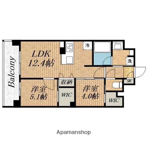 CENT-LIVIE OSAKAUMEDA(2LDK/4階)の間取り写真