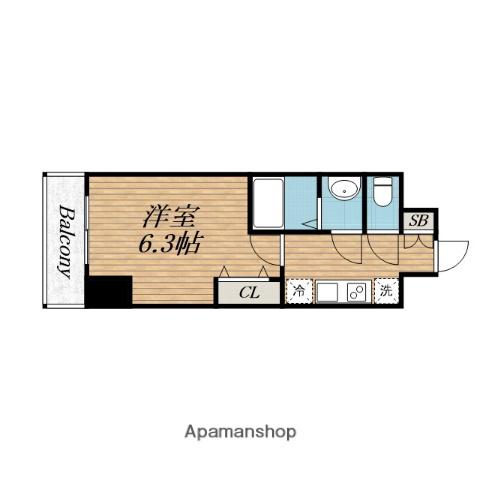 SOLTERACE本庄西CLAREST(1K/11階)の間取り写真