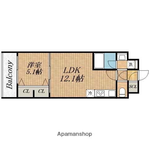 スプランディッド梅田グランノース(1LDK/11階)の間取り写真