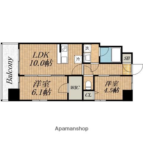 スプランディッド梅田グランノース(2LDK/9階)の間取り写真
