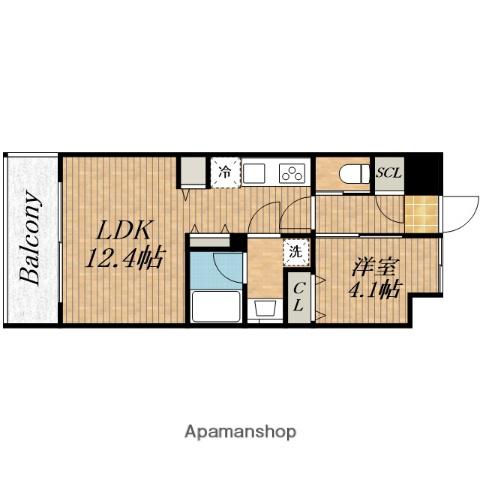 スプランディッド梅田グランノース(1LDK/2階)の間取り写真