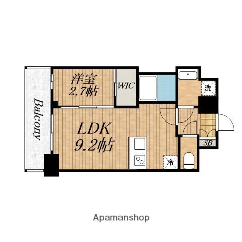 プレサンス九条グランデリーヴ(1LDK/14階)の間取り写真