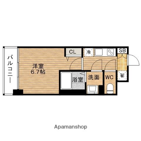 ALIVIS福島海老江(1K/7階)の間取り写真