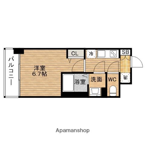 ALIVIS福島海老江(1K/10階)の間取り写真