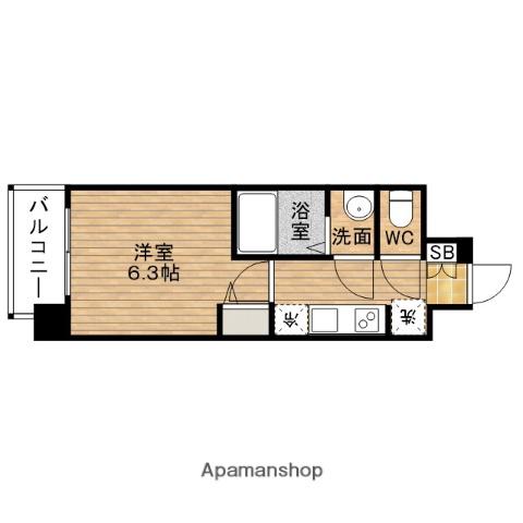 プレサンス京橋GREEN YARDアルミラ(1K/2階)の間取り写真