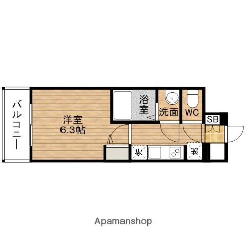 プレサンス京橋GREEN YARDアルミラ(1K/5階)の間取り写真