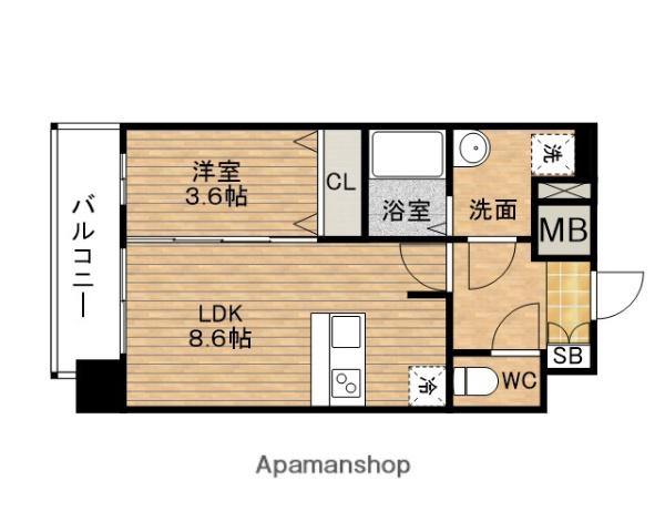 プレサンス京橋GREEN YARDアルミラ(1LDK/7階)の間取り写真