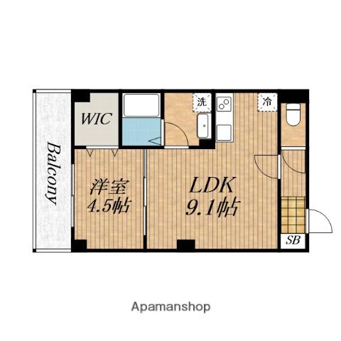 ARCENCIEL COURT緑橋(1LDK/2階)の間取り写真