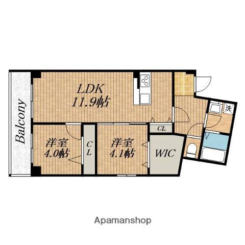 ARCENCIEL COURT緑橋(2LDK/2階)の間取り写真