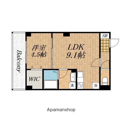 ARCENCIEL COURT緑橋(1LDK/1階)の間取り写真