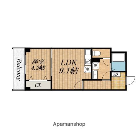 ARCENCIEL COURT緑橋(1LDK/1階)の間取り写真