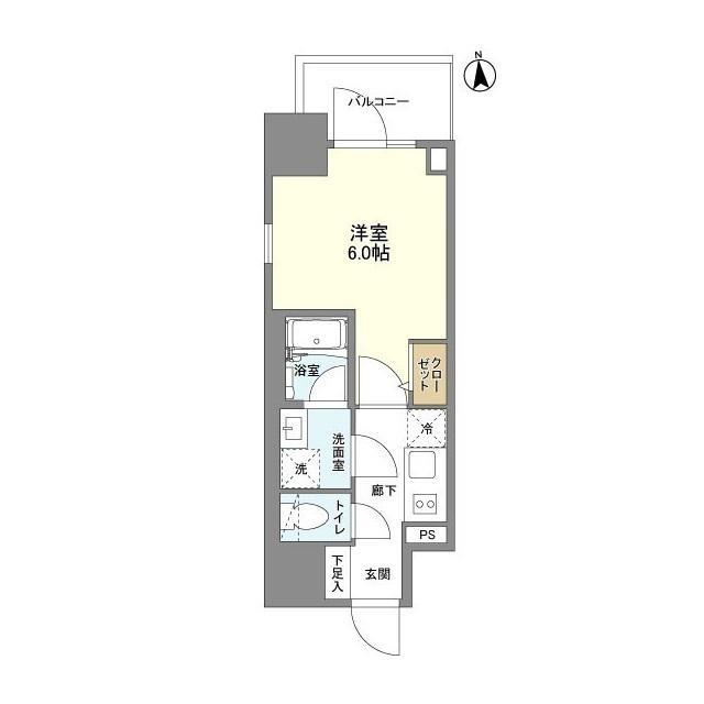 リヴェント難波ウエスト(1K/2階)の間取り写真