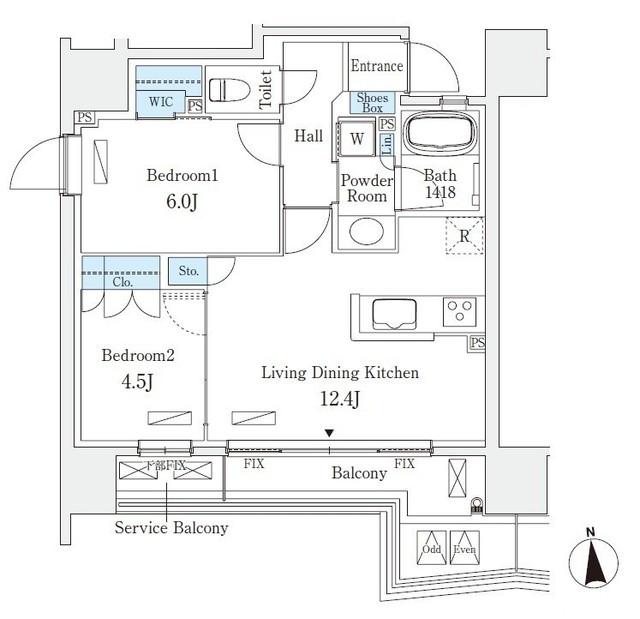 STANDZ四天王寺前夕陽丘(2LDK/10階)の間取り写真