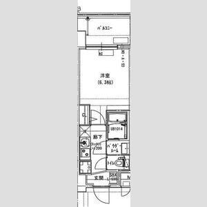 ALIVIS放出(1K/7階)の間取り写真