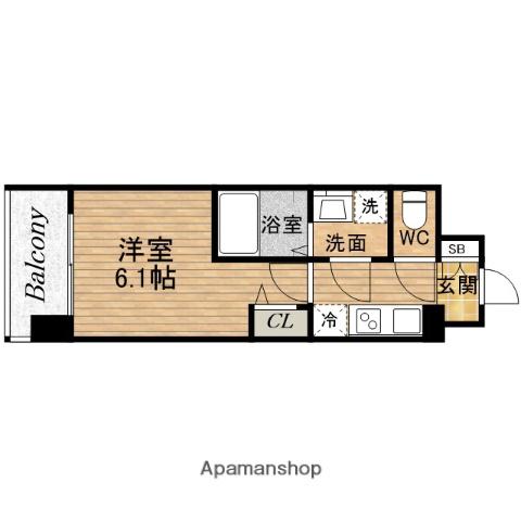 ESLEAD RESIDENCE玉造ザ・イースト(1K/14階)の間取り写真
